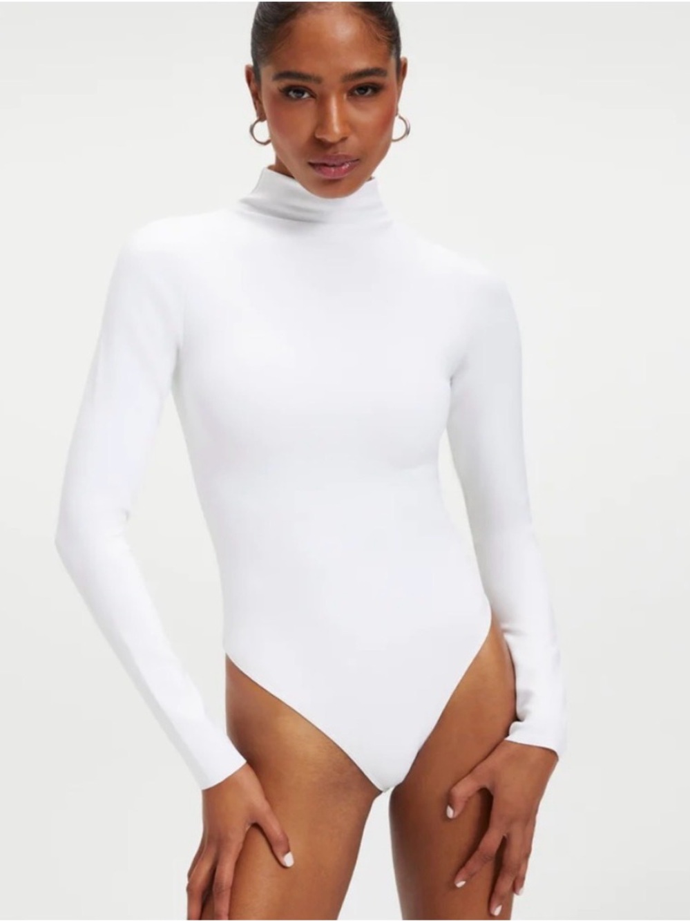 Good American Scuba Funnel Bodysuit White